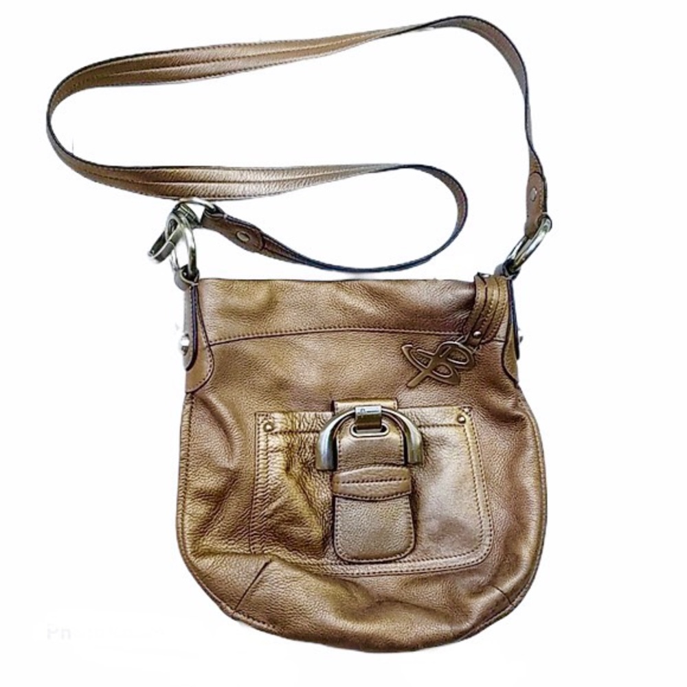 B. Makowsky Crossbody Bag Bronze Leather